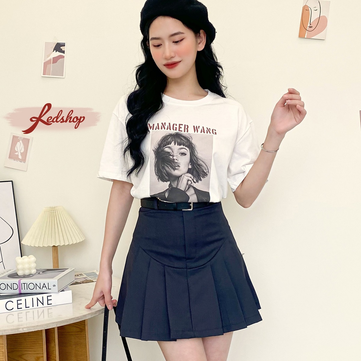 Áo phông in hình basic phong cách Hàn Quốc Red Shop 30056