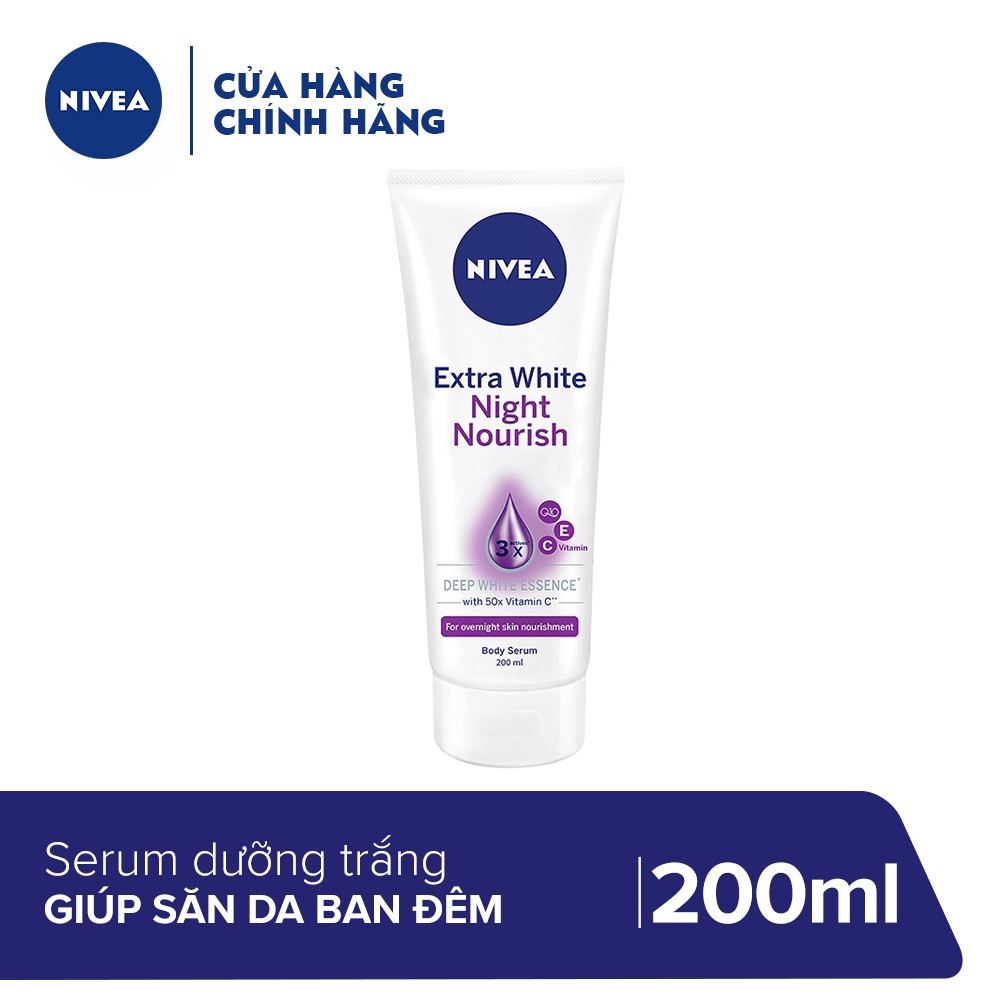 Serum Dưỡng Thể Nivea Giúp Săn Da, Dưỡng Sáng Ban Đêm 200ml Extra White Night Nourish Body Serum