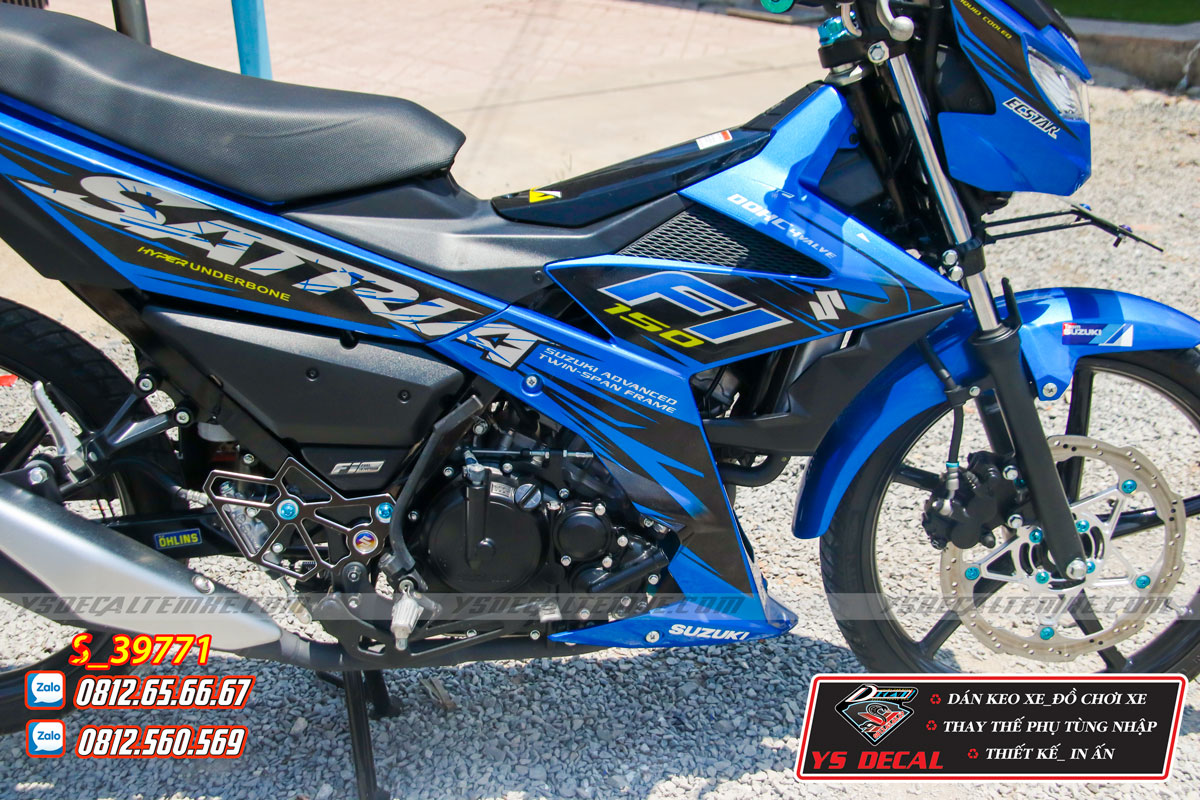 Tem rời Satria,Raider Fi xanh đen