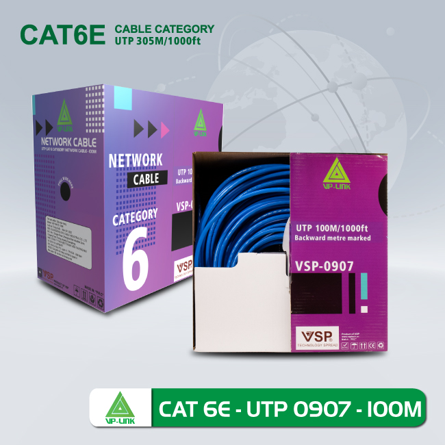 Cable lan vision 0907 utp cat6e - cáp mạng