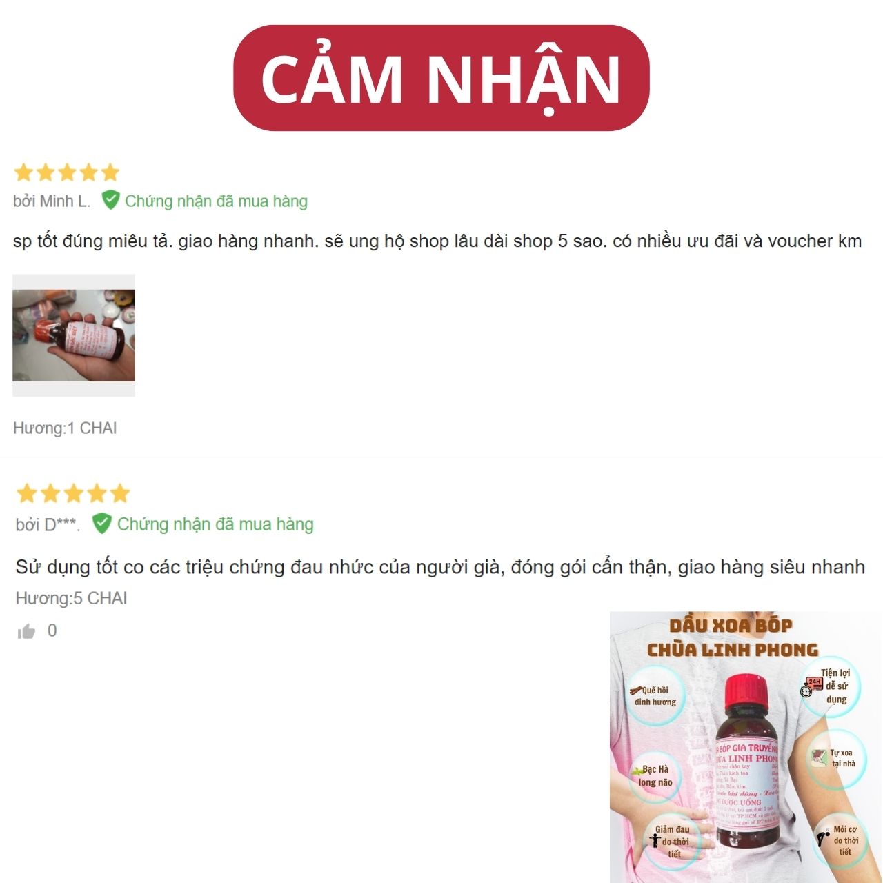 Dầu nóng xoa bóp Chùa Linh Phong