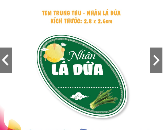 Tem Dán, Nhãn dán Nhân Bánh Trung Thu - Hình Elip mới.