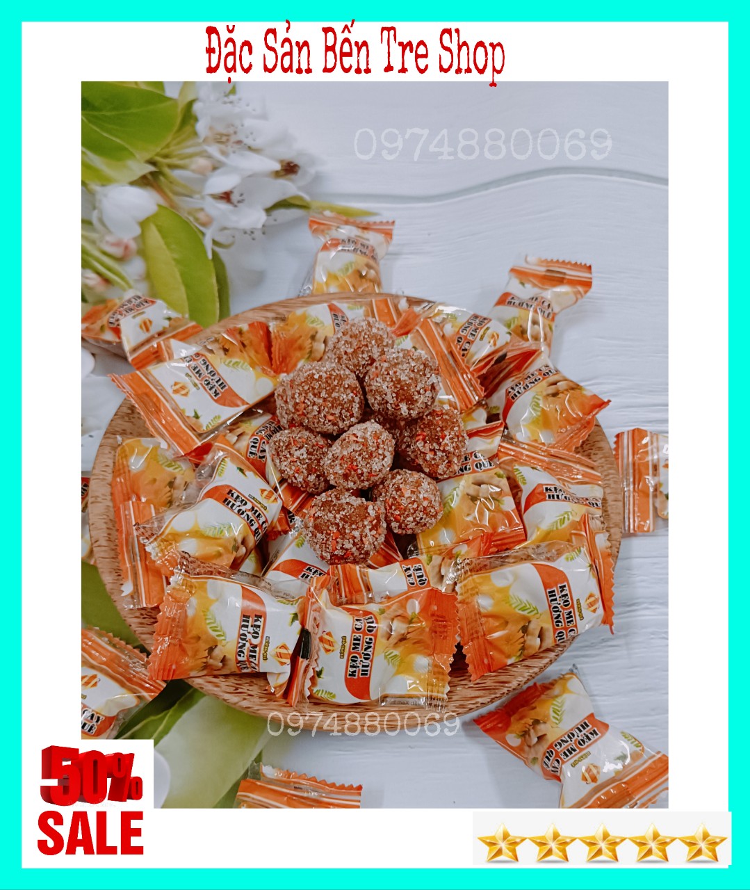 (FREESHIP) Kẹo Me Cay BẾN TRE- BÁNH LÁ MƠ SHOP