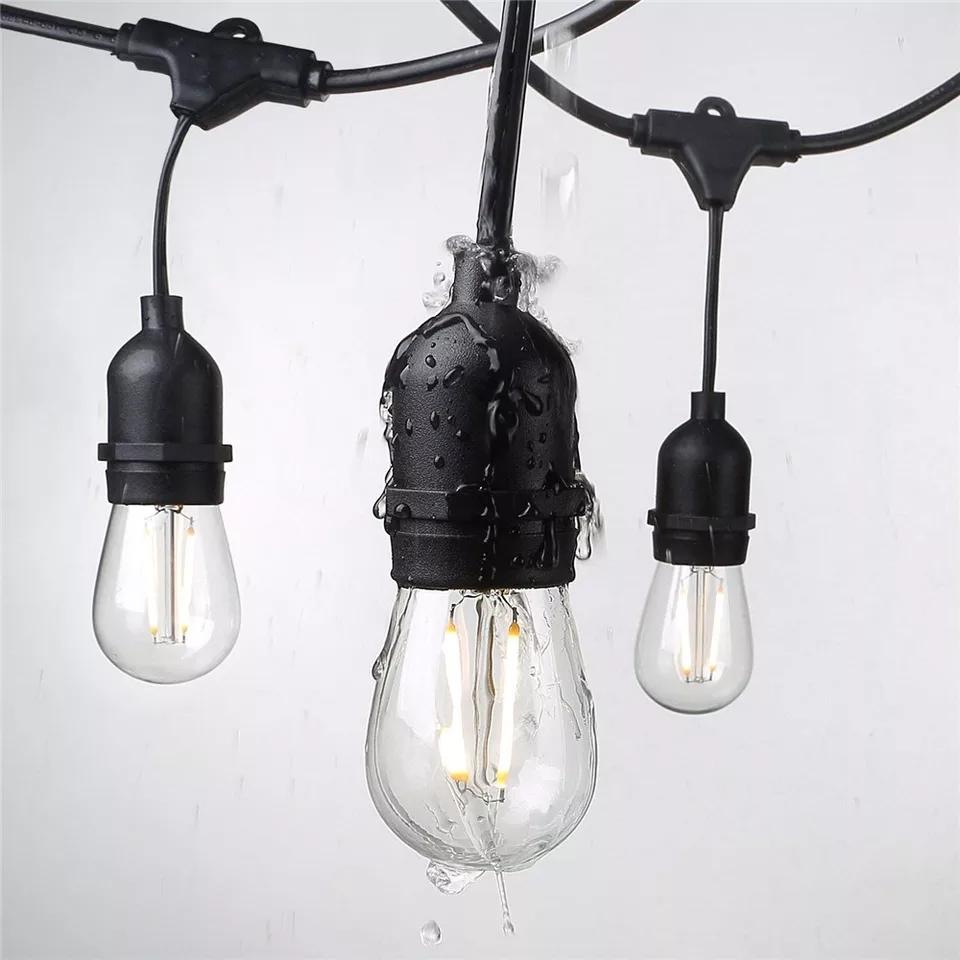 [HCM]Bộ dây treo kín nước dài 10m 15 đuôi đèn e27