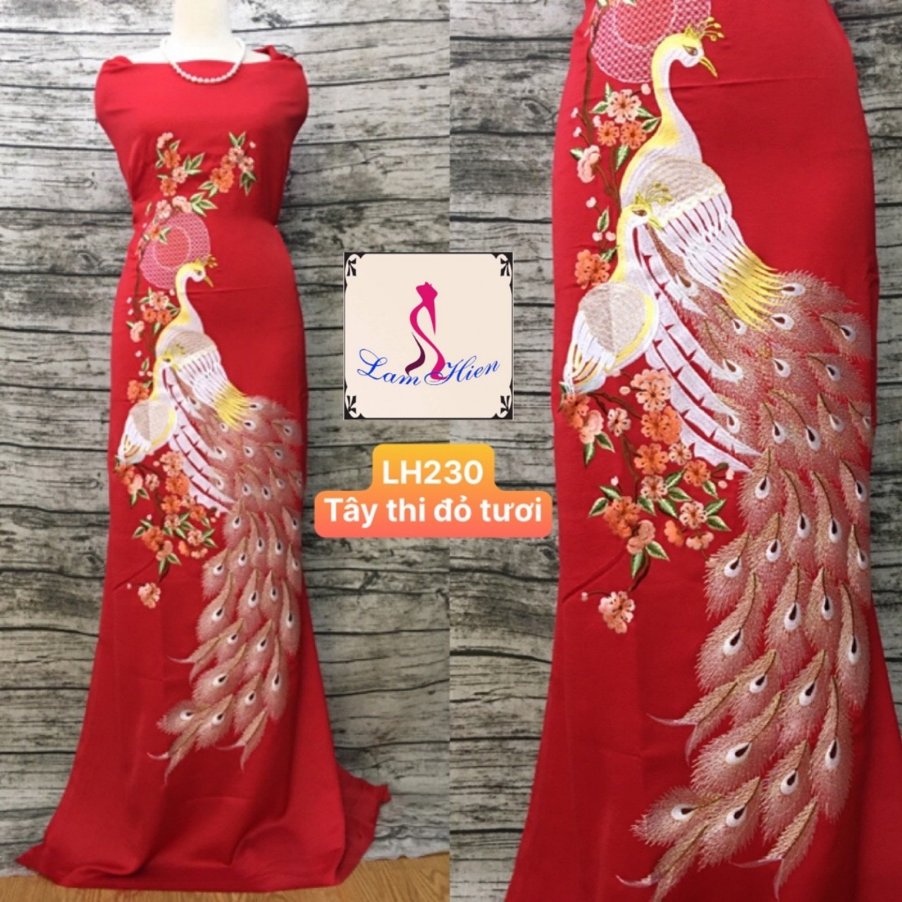 Vải áo dài thêu cao cấp modell LH230