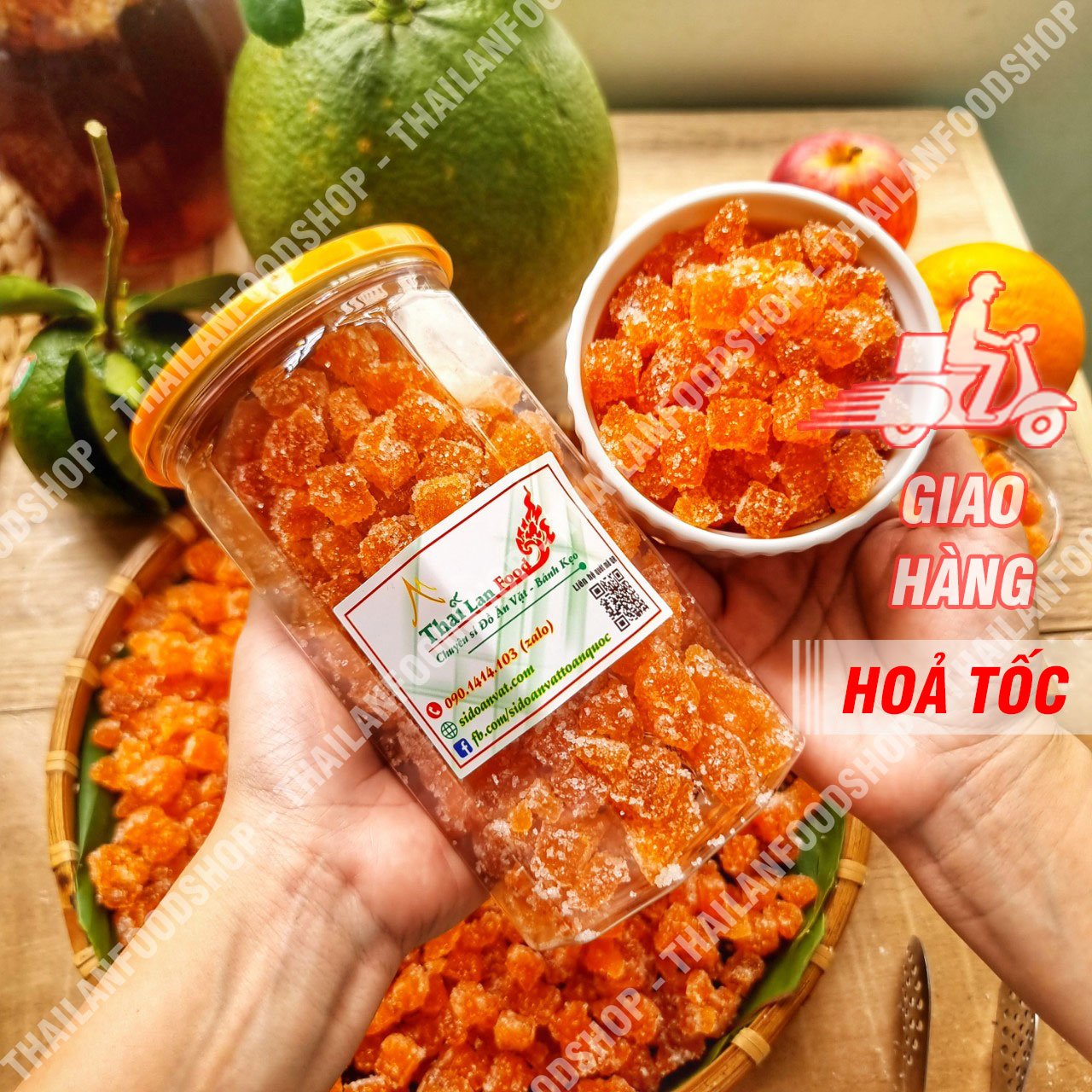 Mứt Bưởi Mix Cam - Lon 500Gr