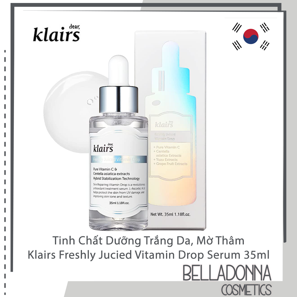 [CHÍNH HÃNG] Tinh Chất Dưỡng Trắng Da, Mờ Thâm Klairs Freshly Juiced Vitamin Drop Serum 35ml