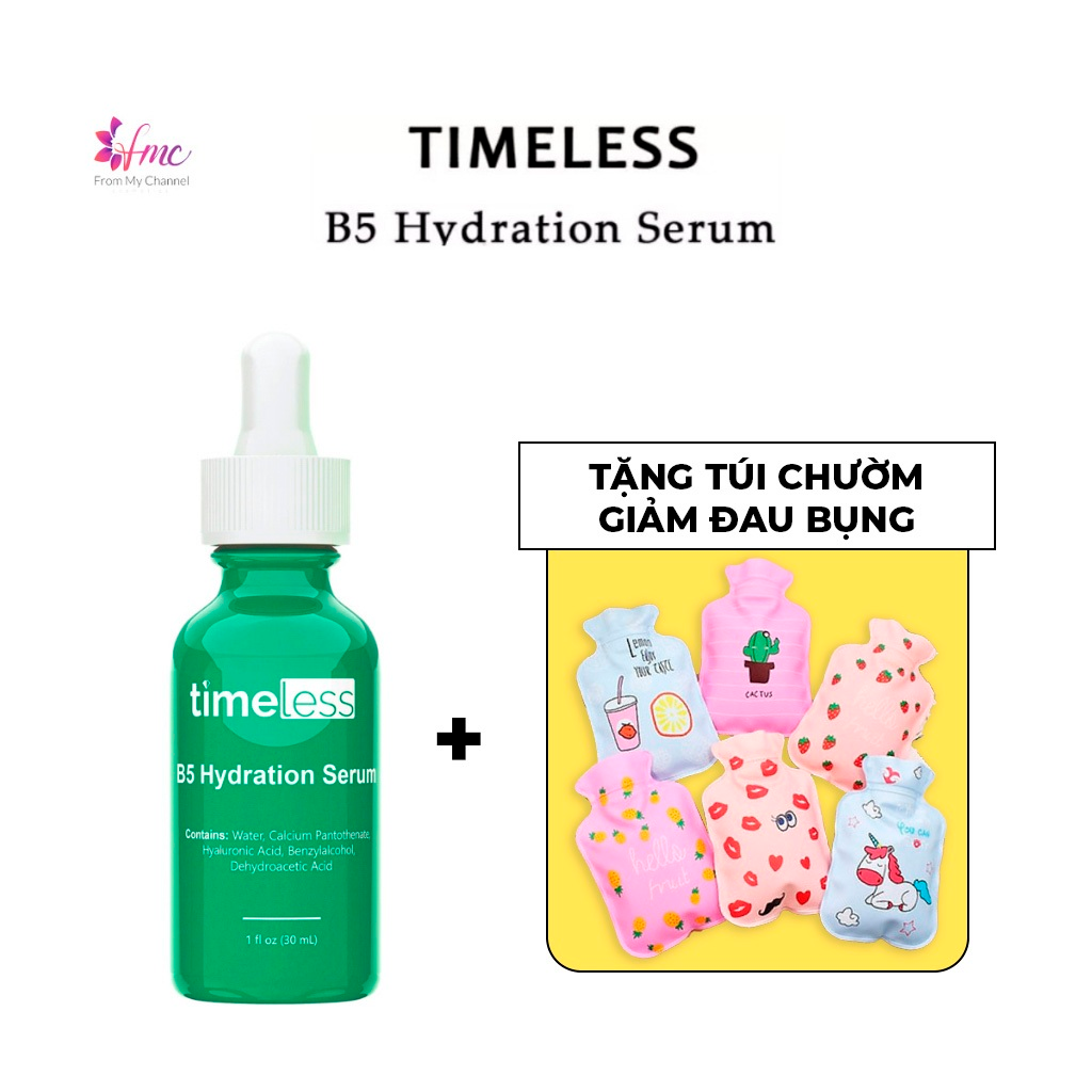 [MUA 1 TẶNG 1] Serum Timeless Skin Care Vitamin B5 phục hồi da sau hư tổn 30ml+ Tặng 1 túi chườm giảm đau bụng