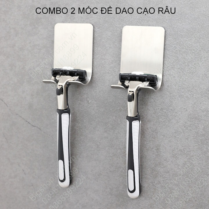 Bộ 2 móc treo dao cạo râu, treo phích cắm điện, treo đồ đa năng khác
