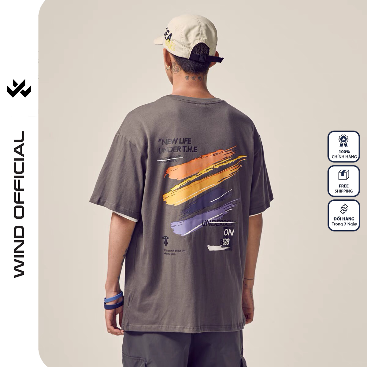 Áo phông nam nữ WIND tay lỡ dáng rộng B814, thời trang nam nữ ulzzang oversize