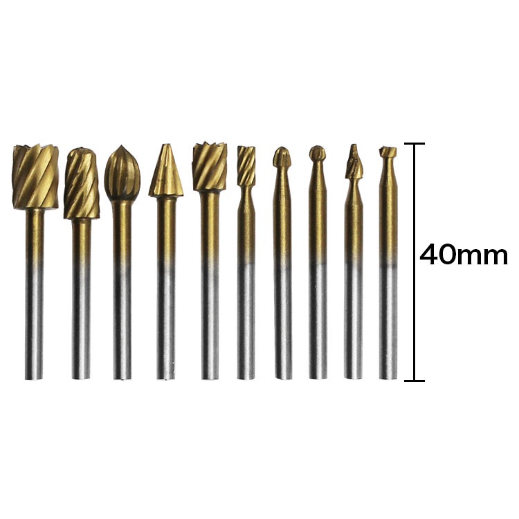 Bộ 10 đầu mũi phay mài khắc làm lũa gỗ đa năng - mủi doa mài lũa mini cán 3mm / kantoo shop