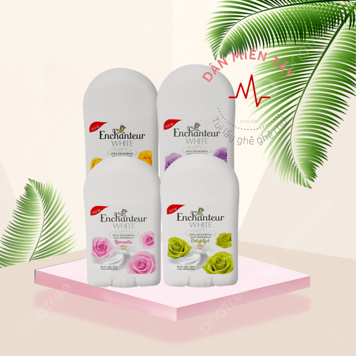 ENCHANTEUR Sáp Khử Mùi Trắng Da 40g – Charming / Sensation / Romantic / Delightful