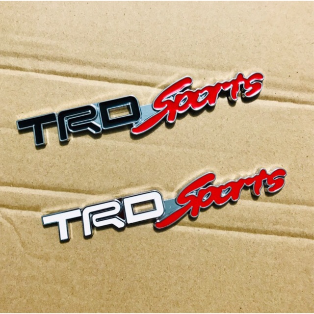 Ddxm-v35 - tem kim loại - logo chữ trd sports kiểu mới dán xe ôtô, xe máy các loại