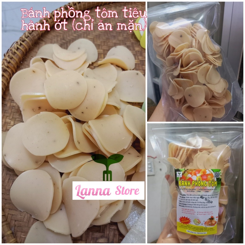 Bánh phồng tôm rau củ màu tự nhiên gạo lứt ăn chay ăn mặn - gói 500gr