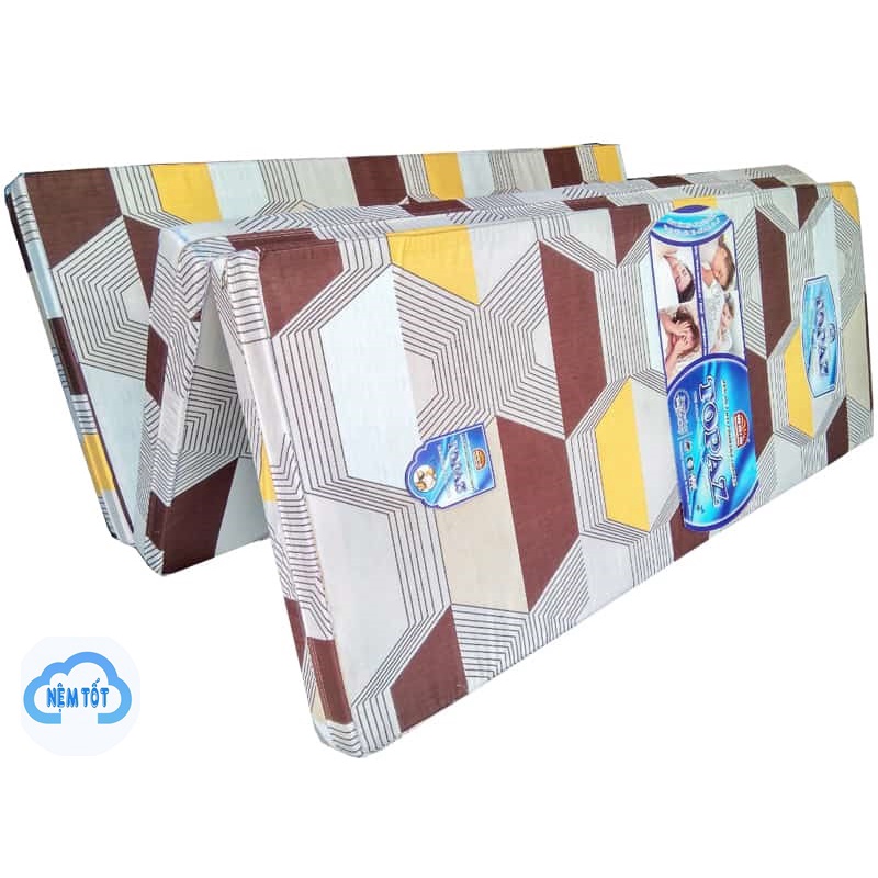 Nệm bông ép Topaz dày 9cm gấp 3 cao cấp chính hãng, Nệm gòn ép Hàn Việt Hải BH 7 năm, nệm gòn topaz gấp 3 vải cotton, nệm gòn ép cứng nằm thẳng lưng, chống đau lưng, nệm cho cột sống khỏe _ Nemtot Bedding