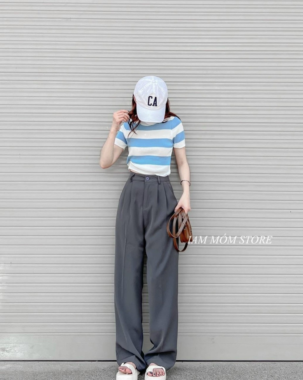 Áo len nữ ngắn tay kẻ sọc