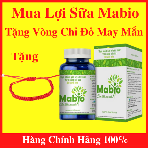 [HCM]Viên uống Lợi sữa Mabio - Kích thích sự tiết sữa mẹ và Tăng cường chất lượng sữa mẹ- Hỗ trợ Triệu Chứng Tắc Sữa Sau Sinh - Tặng Kèm Vòng Tay Chỉ Đỏ May Mắn Cho Bé Yêu Nhà Bạn Hộp 60 Viên - AN001