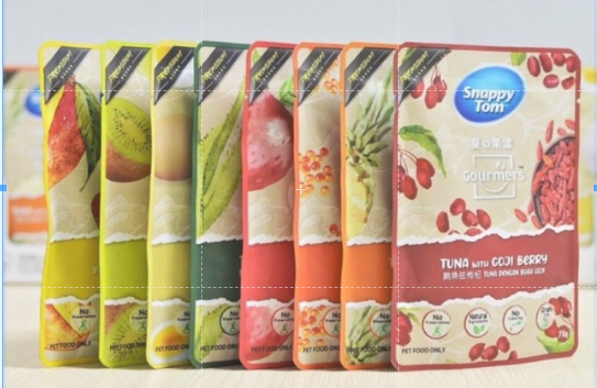 Thức ăn pate cho mèo Snappy Tom trái cây bịch 70 gr