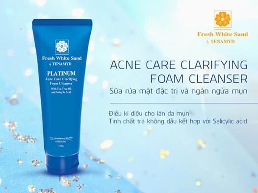 Sữa rửa mặt dành cho da dầu mụn Fresh White Sand TENAMYD 120ml