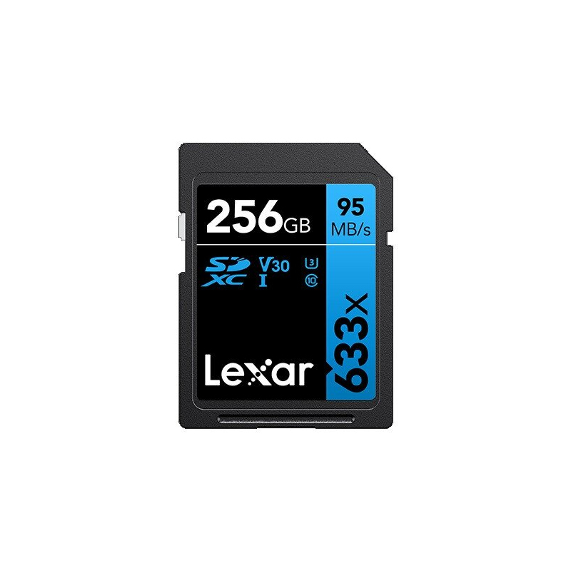 Lexar 633x256GB UHS-I U3 V30 SDXC 90 MB/s write 45 MB/s (green) 1986 accessories