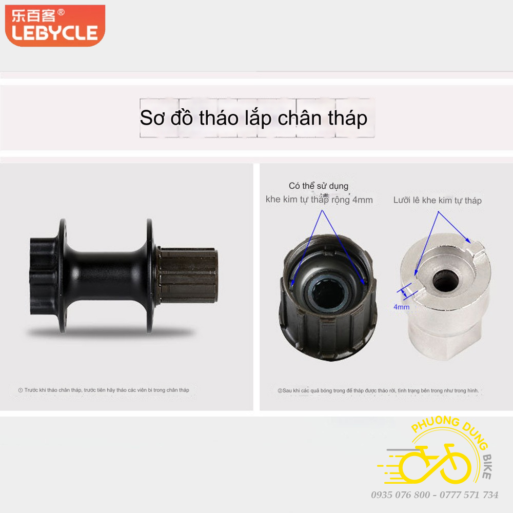 Dụng cụ tháo mở cối líp xe đạp LEBYCLE