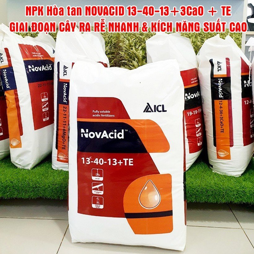[HCMC] Israel novacid 13-40-13 + te (Bao 25 kg) Israel novacid 13-40-13 + te 100% water soluble, promote fast gardening, healthy and fruity through automatic dehydrating watering system