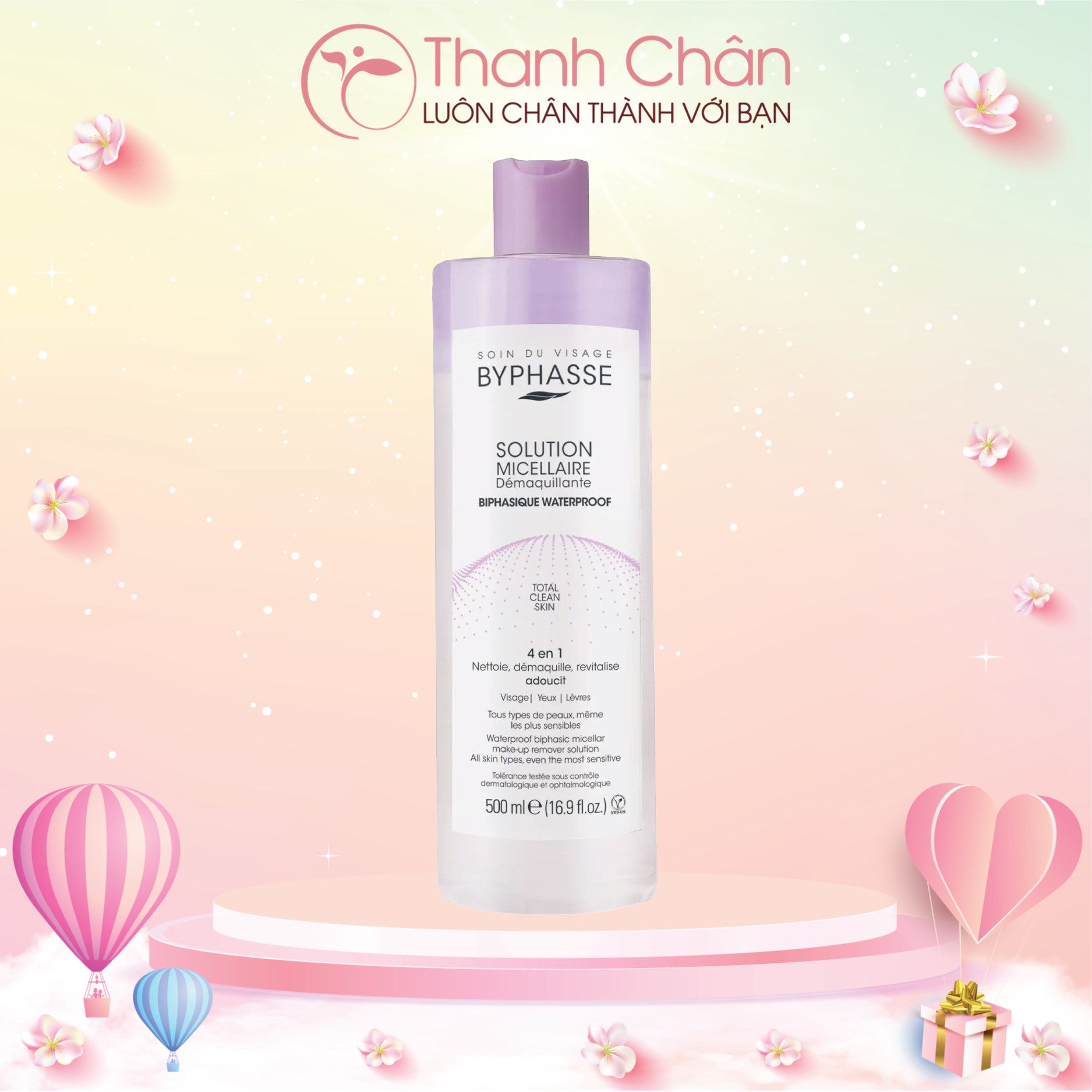 Nước tẩy trang BYPHASSE Solution Micellaire Face