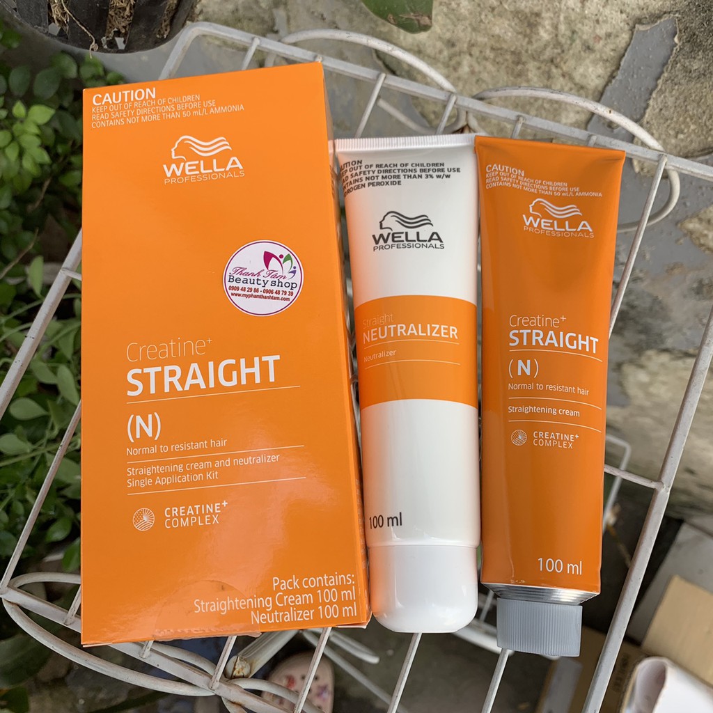 Bộ thuốc duỗi ?tóc Wella Creatine Straight 100ml x2