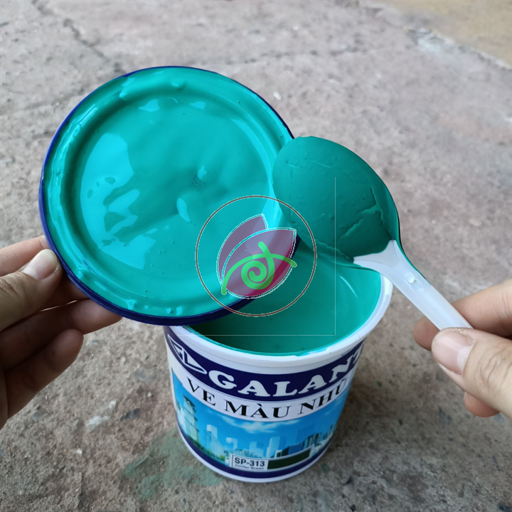 [Sơn chậu] Ve màu xanh lá Galant 1kg, sơn tường phào chỉ bê tông thạch cao chậu cảnh
