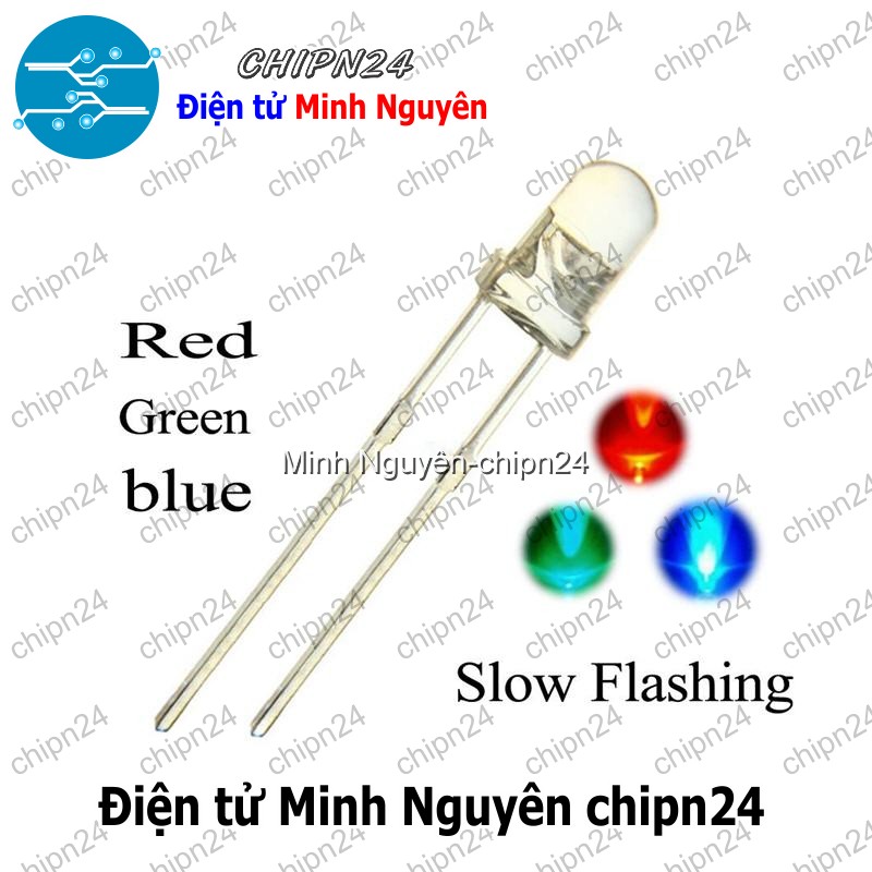 [25 con] (TK17, H11) Led 3mm trong 7 Màu RGB 2 chân (Nháy chậm) - HH006284