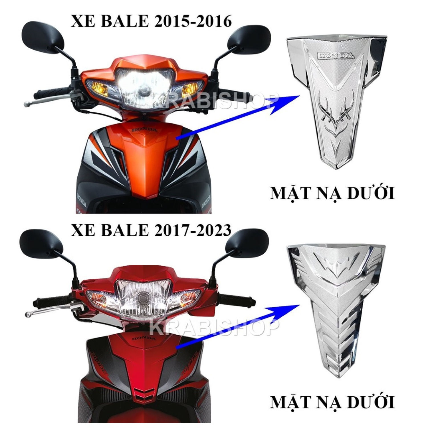 Ốp trang trí xe Wave Blade 110 2015-2023 mạ crom Artistar