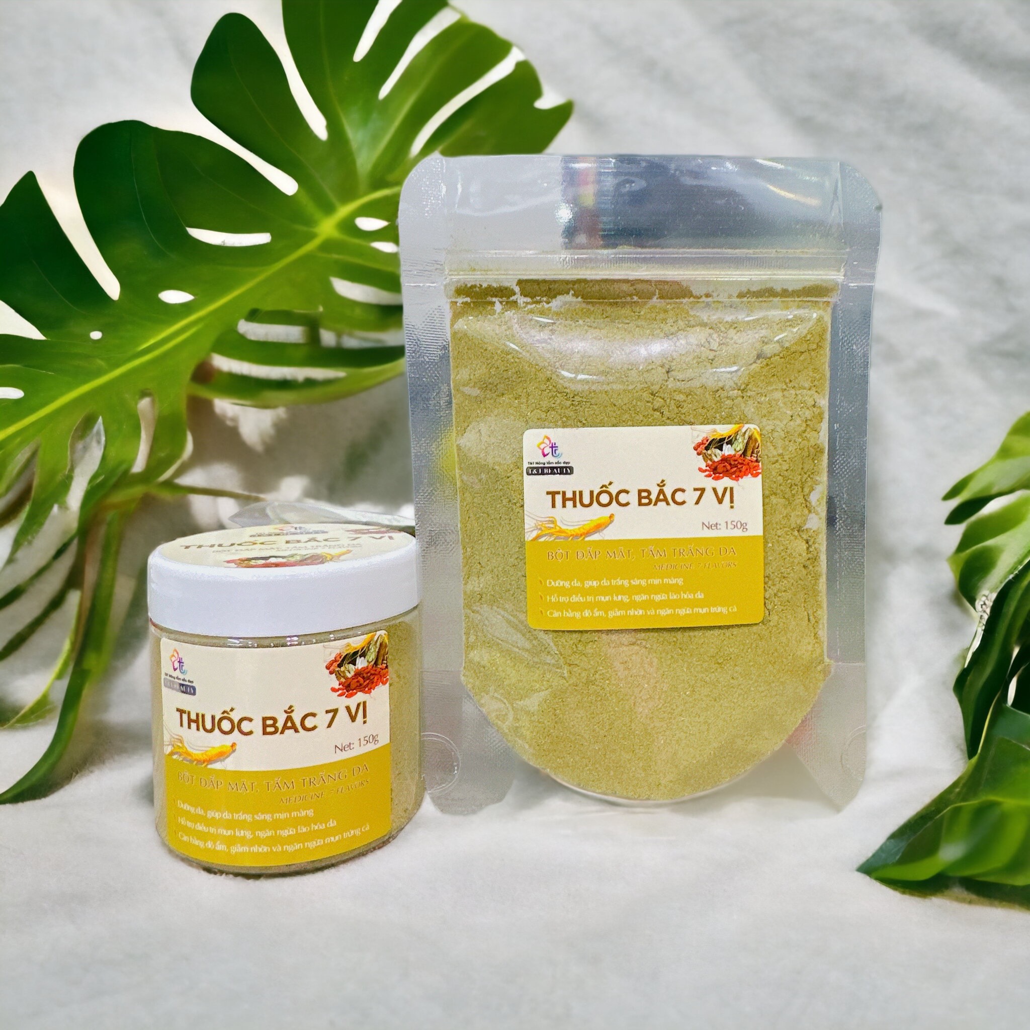 BỘT THUỐC BẮC 7 VỊ - TẮM TRẮNG DA - ĐẮP MẶT LÀM SÁNG DA