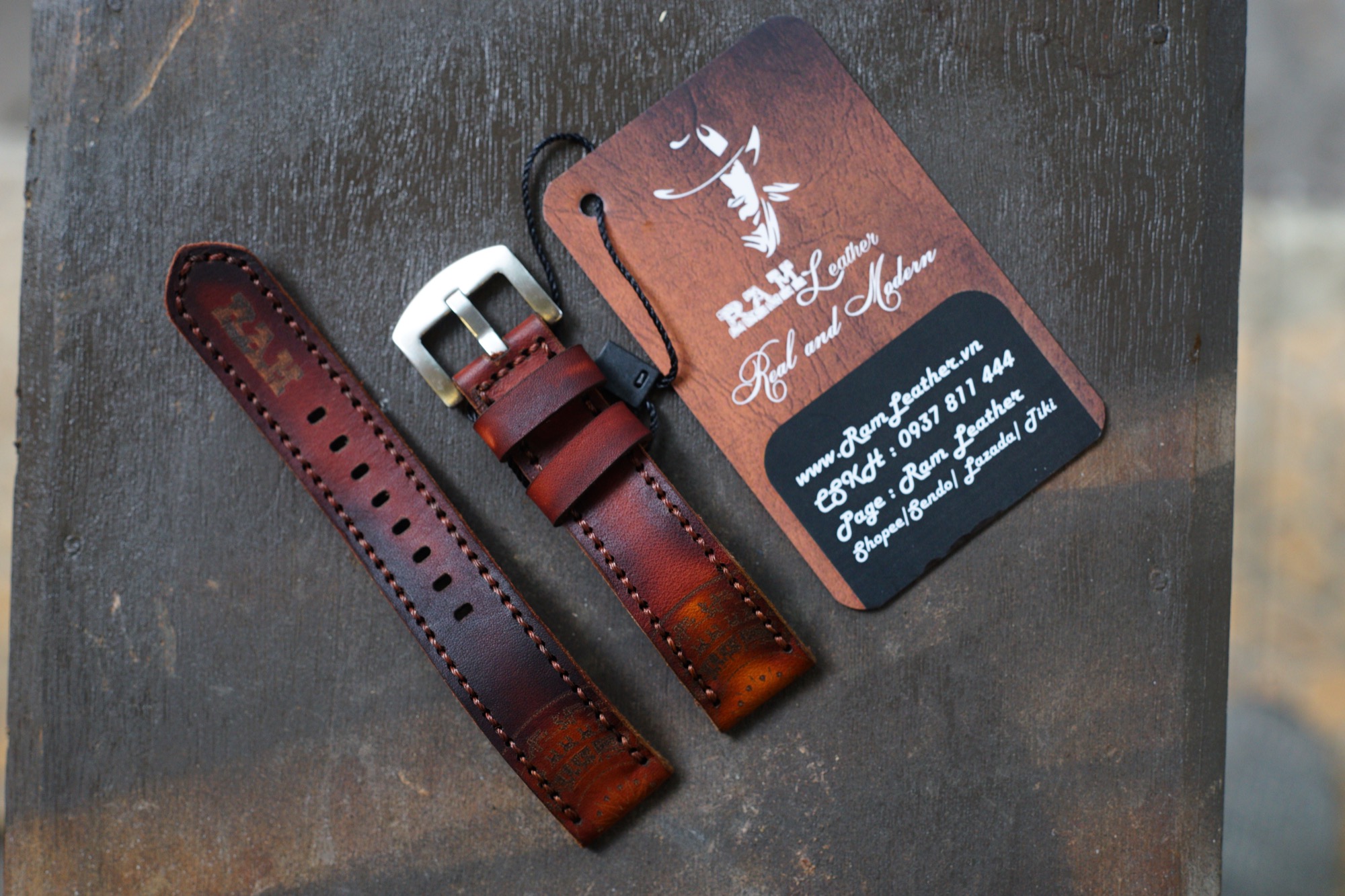 WATCH STRAPS DOUBLE COW LEATHER REAL
