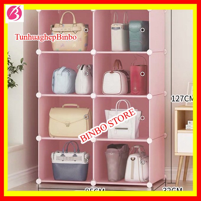 TỦ ĐỰNG TÚI XÁCH THÔNG MINH 8 ô LẮP GHÉP TÙY THEO Ý THÍCH