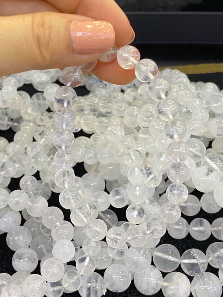 Vòng tay thạch anh trắng tự nhiên nhiều size
