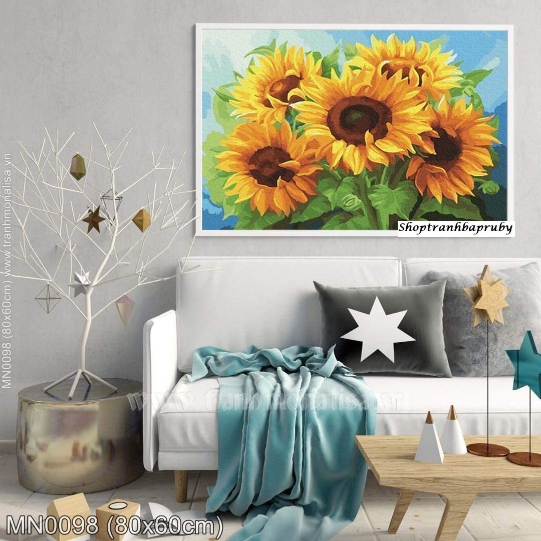 [HCM]Tranh thêu Hoa Hướng Dương MN0098 kích thước 60 x 80 cm