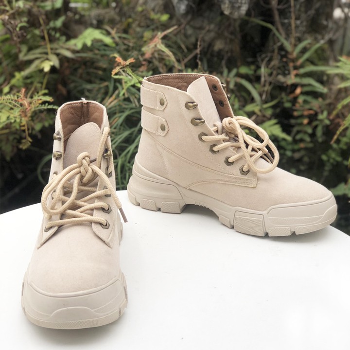 [SKM] Giày boot nữ cổ lửng da bóng thời trang sành điệu 20469