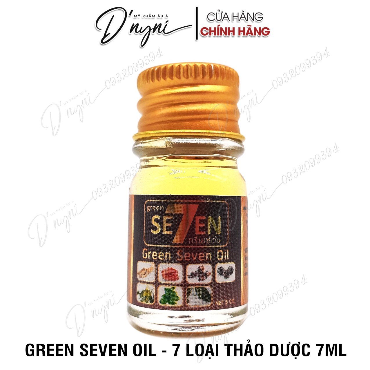 Dầu Gió Thảo Dược Dạng Nước Green SE7EN 5ml Thái Lan