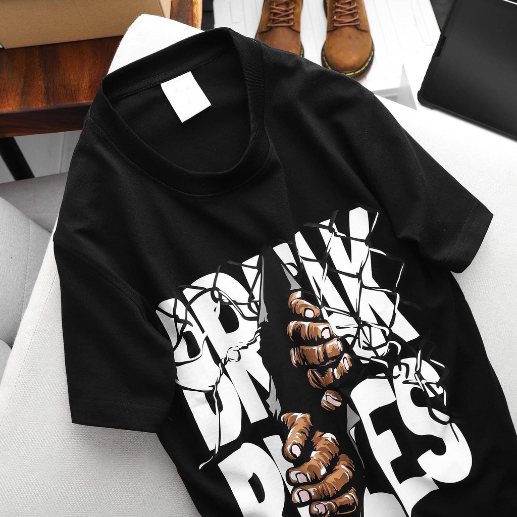 Áo thun tay lỡ Selected in chữ BREAKRULES tee