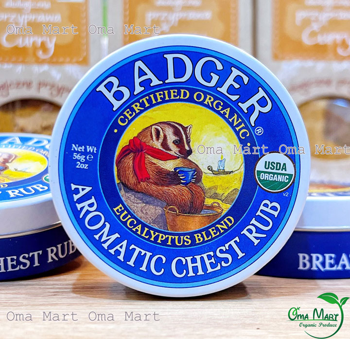 Sáp bôi ấm ngực hữu cơ Badger 56g