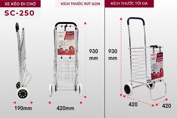 Xe kéo đi chợ đa năng FUJIHOME SC-250