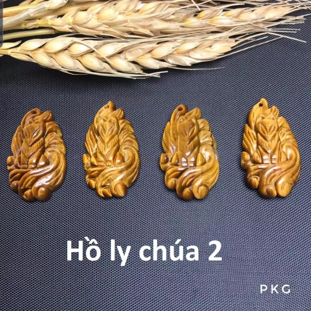 Hồ ly đá tự nhiên Mắt hổ vàng nâu