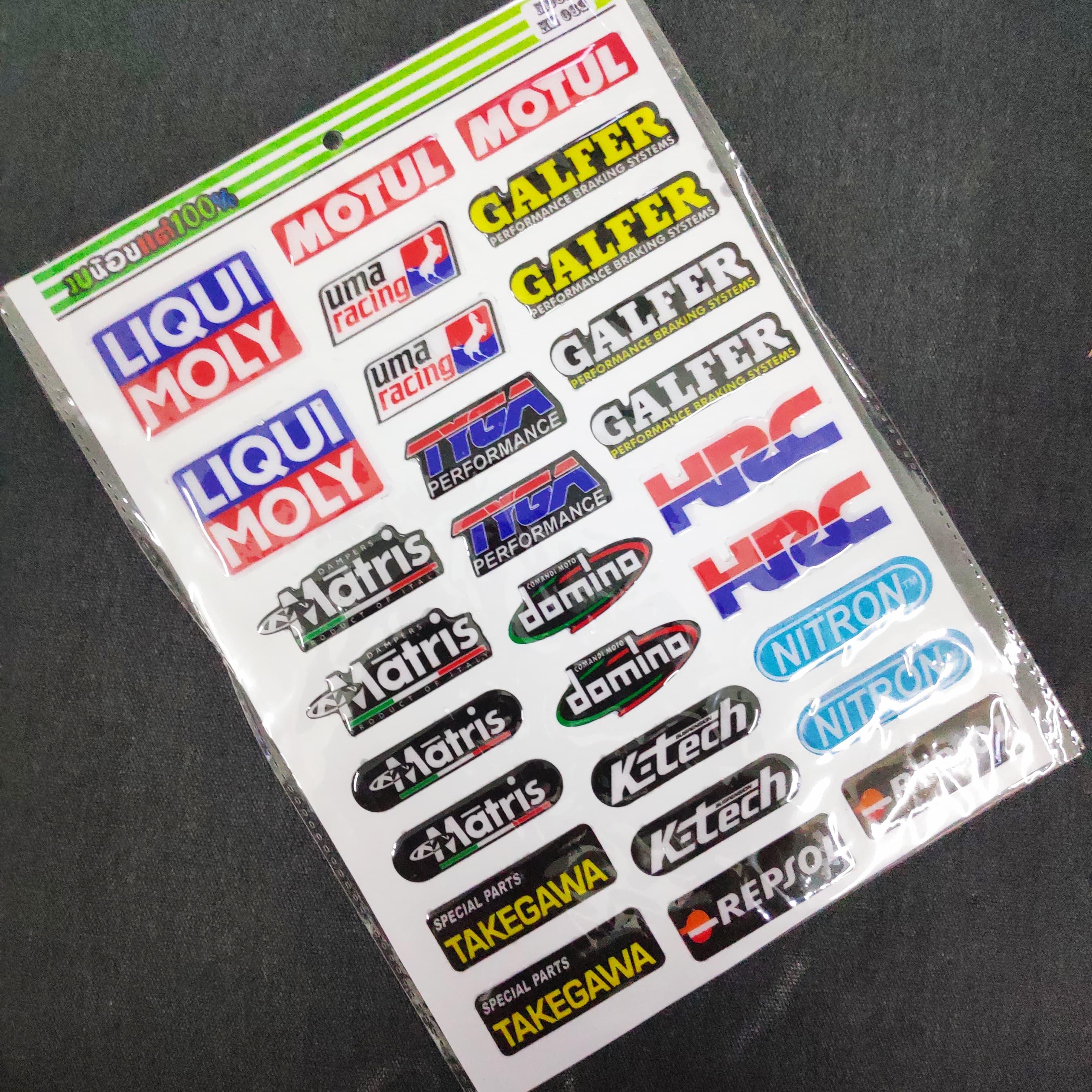 [SIÊU TEM] TEM DÁN ĐỔ KEO TRANG TRÍ XE MÁY LOGO MATRIS,LIQUI MOLY,HRC CỰC ĐẸP