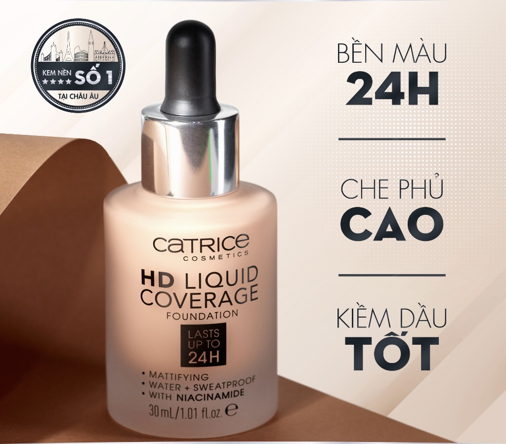 Kem nền Catrice HD Liquid Coverage Foundation 30ml