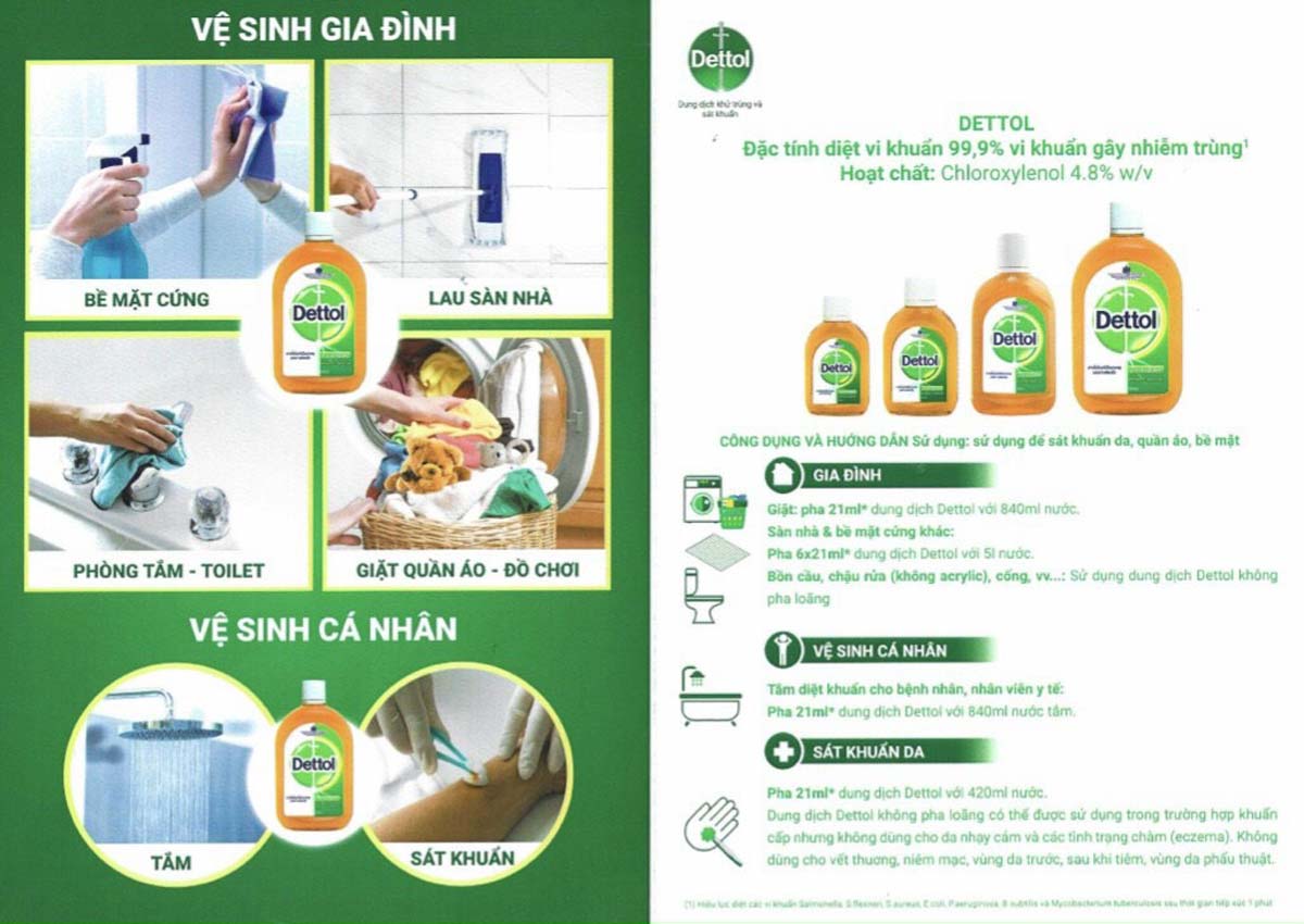 Combo 2 Dung dịch sát khuẩn Dettol 500ml