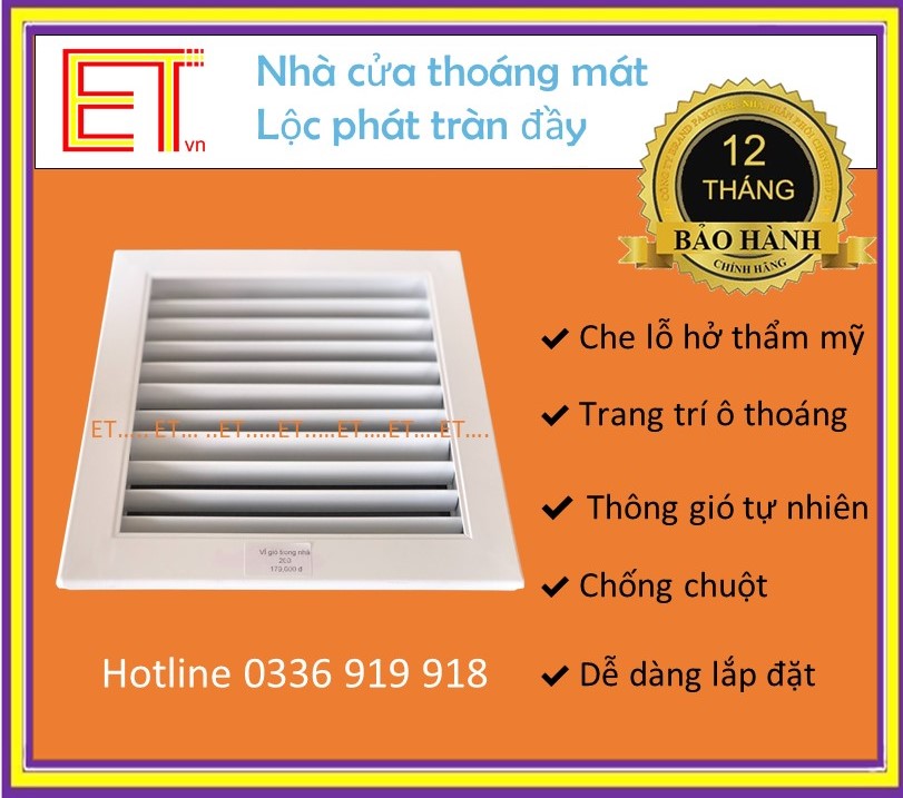 Cửa gió nan thẳng cổ 100x100