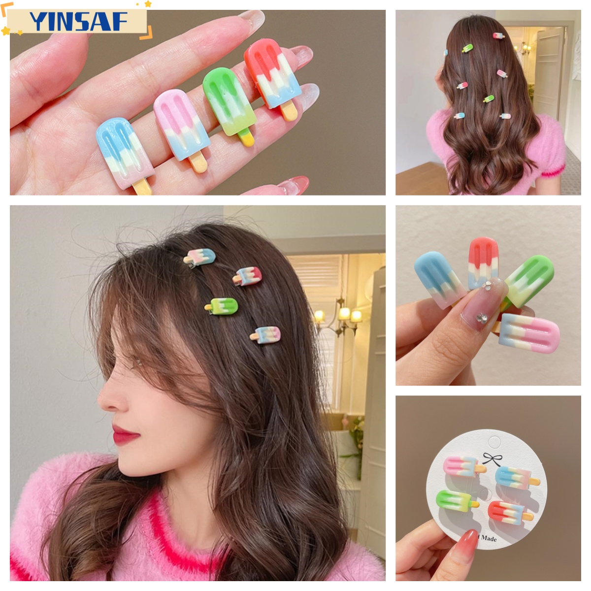 🌸Kẹp TóC HìNh Cây Kem Dễ Thương Cho Nữ YINSAF🌸