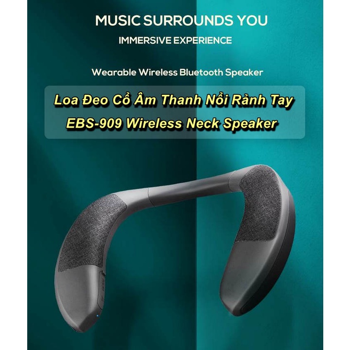 Loa đeo cổ hỗ trợ chạy bộ chơi thể thao âm thanh chân thật ebs-909 wireless neck speaker - home and garden