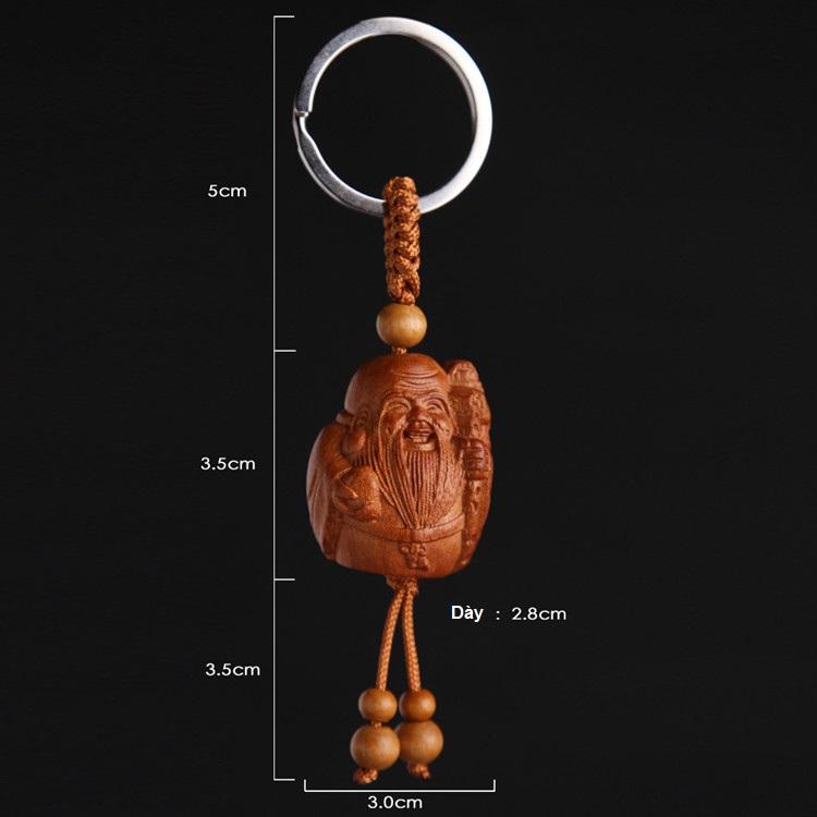 Móc Khóa Gỗ Thủ Công Khắc Hình Ông Thọ