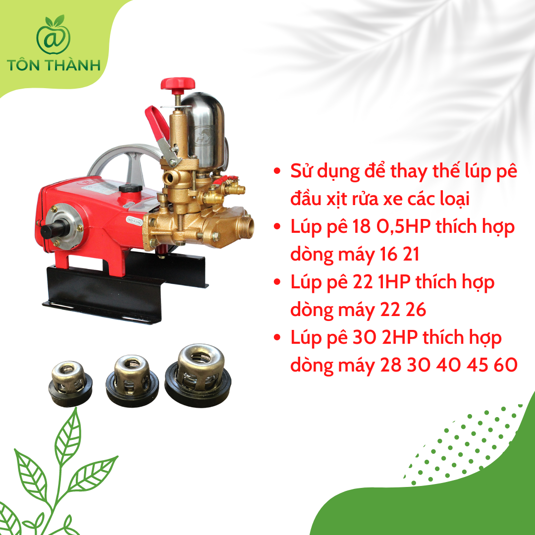 LÚP PÊ ( LUPPE ) VAN 1 CHIỀU ĐẦU XỊT RỬA XE 0.5HP 1HP 2HP SET 6 CÁI